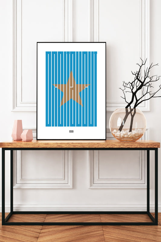 Affiche de l'OM, droit au but